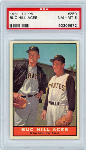 1961 topps buc hill - topps, aces